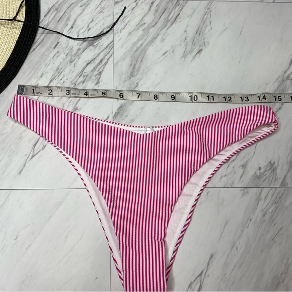 New! Onia Pink and White Stripe Swim Bikini Bottom M - Picture 9 of 10